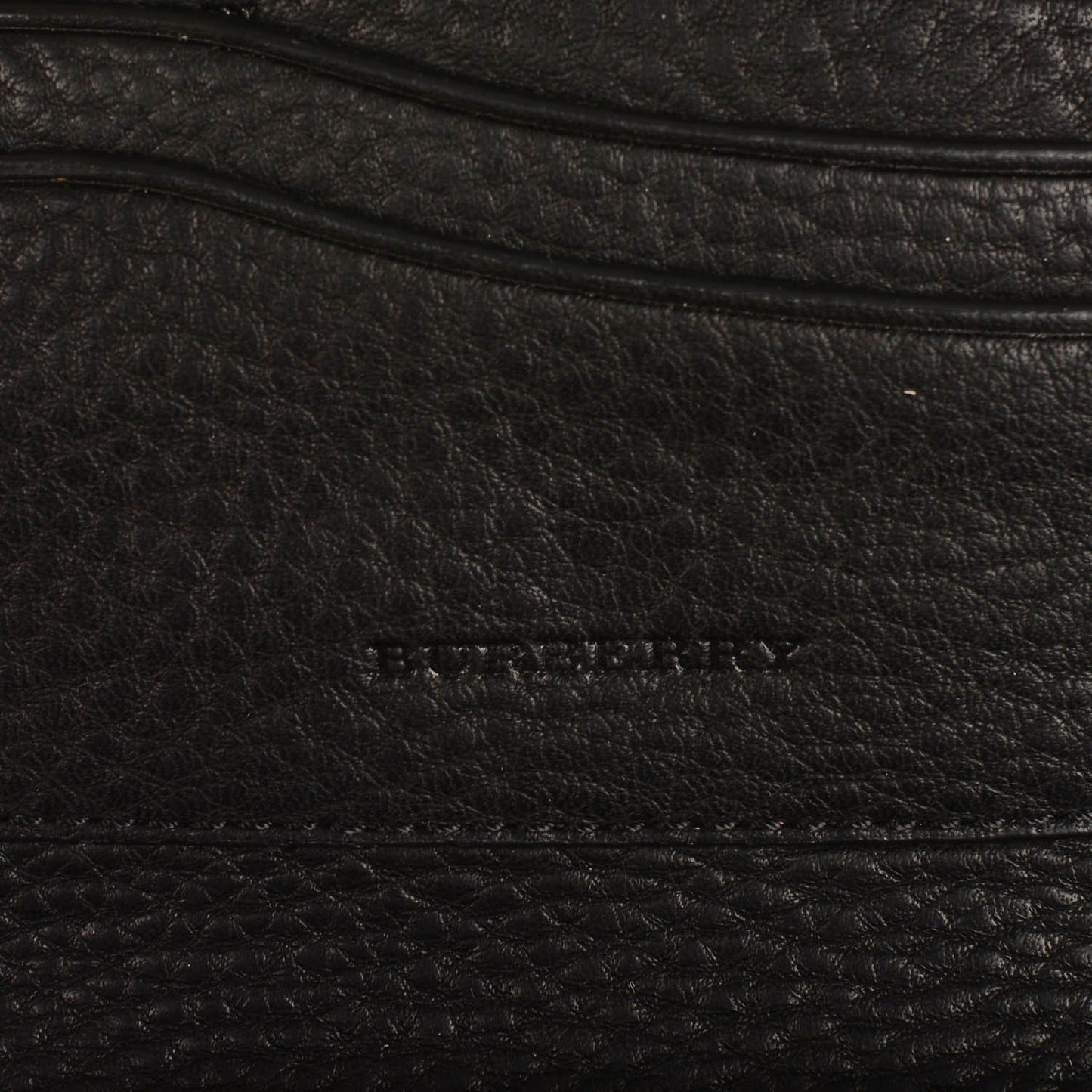Signature Grain Calfskin Check Embossed Compact Wallet Black
