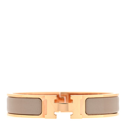 Hermes Enamel Narrow Clic Clac H Bracelet PM Chataigne 1 of 5