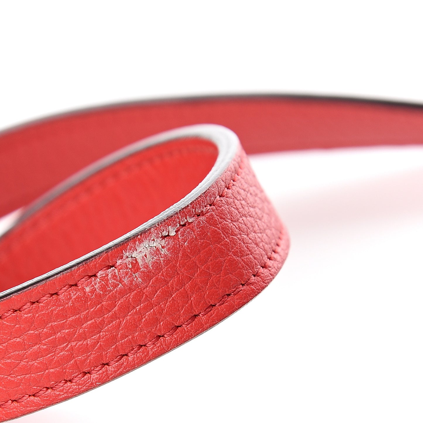 Drummed Calfskin Nano Luggage Coquelicot