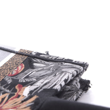 Christian Dior Canvas Embroidered Medium Camouflage Flowers Book Tote Black Multicolor 11 of 17