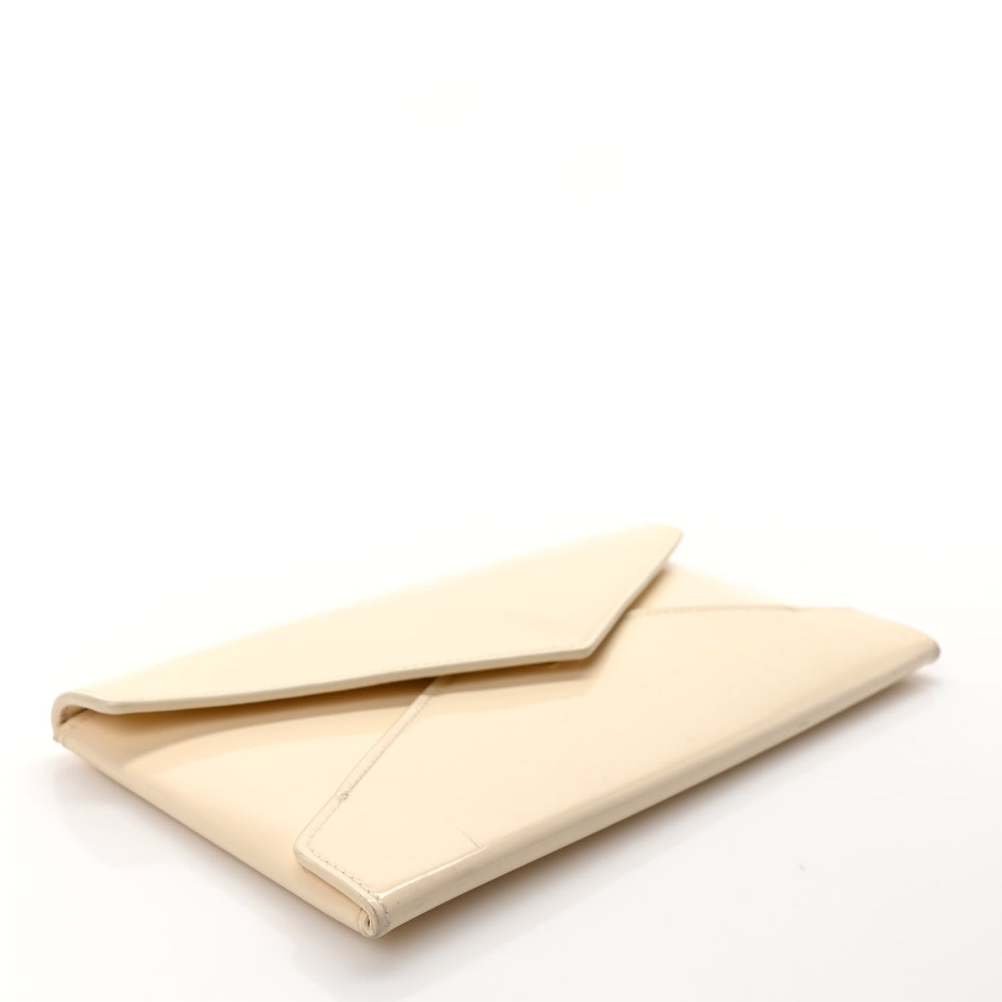 Patent Paloma Envelope Clutch Off White
