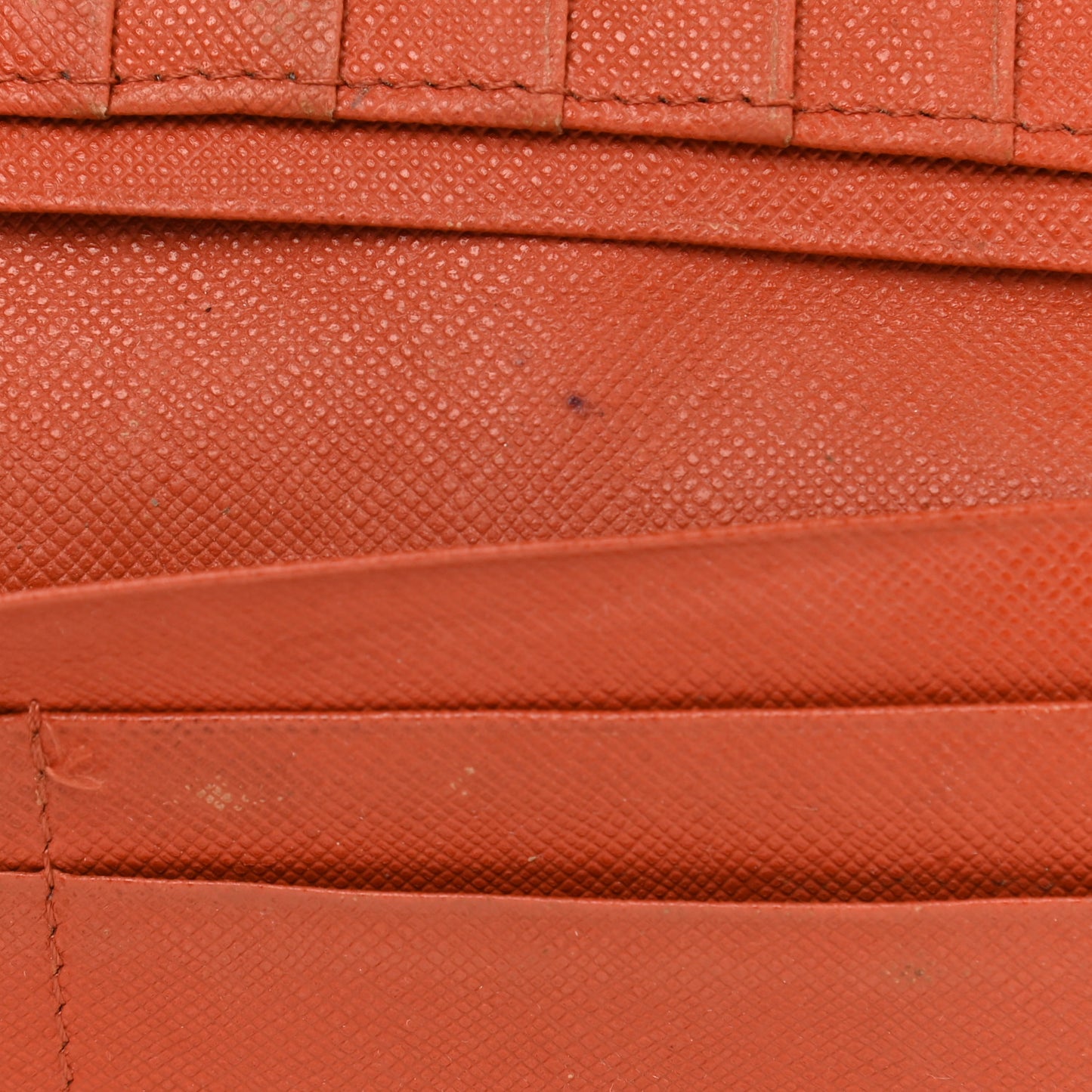 Calfskin House Check Continental Flap Wallet Orange