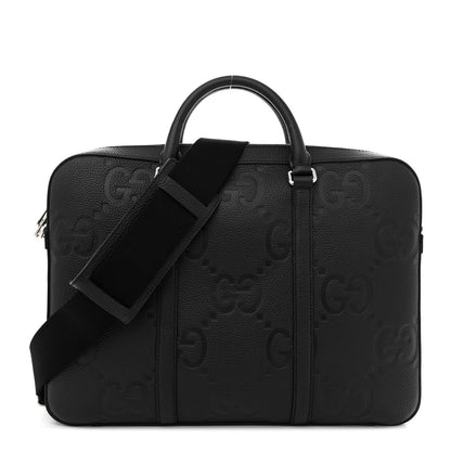 Gucci Piuma Calfskin Jumbo GG Embossed Briefcase Black 1 of 13