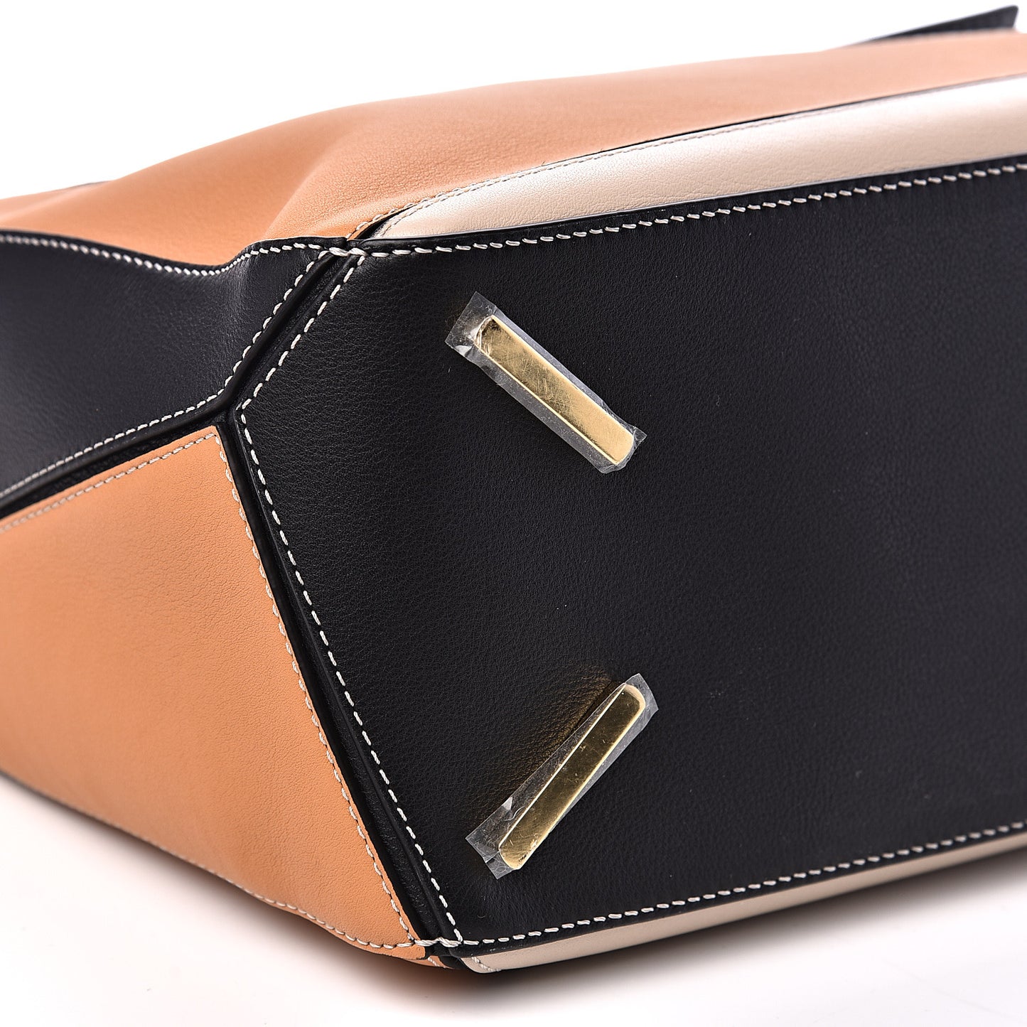 Grained Calfskin Medium Puzzle Bag Amber Light Oat