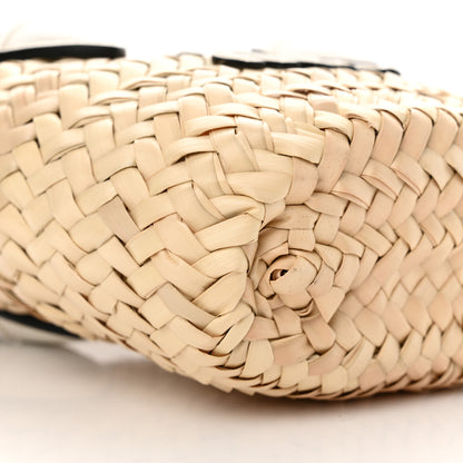 Miu Miu Palmetto Logo Tote Basket Natural White 9 of 10