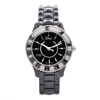 Christian Dior Stainless Steel Ceramic Diamond 38mm Dior VIII Quartz Watch Black 1 of 7