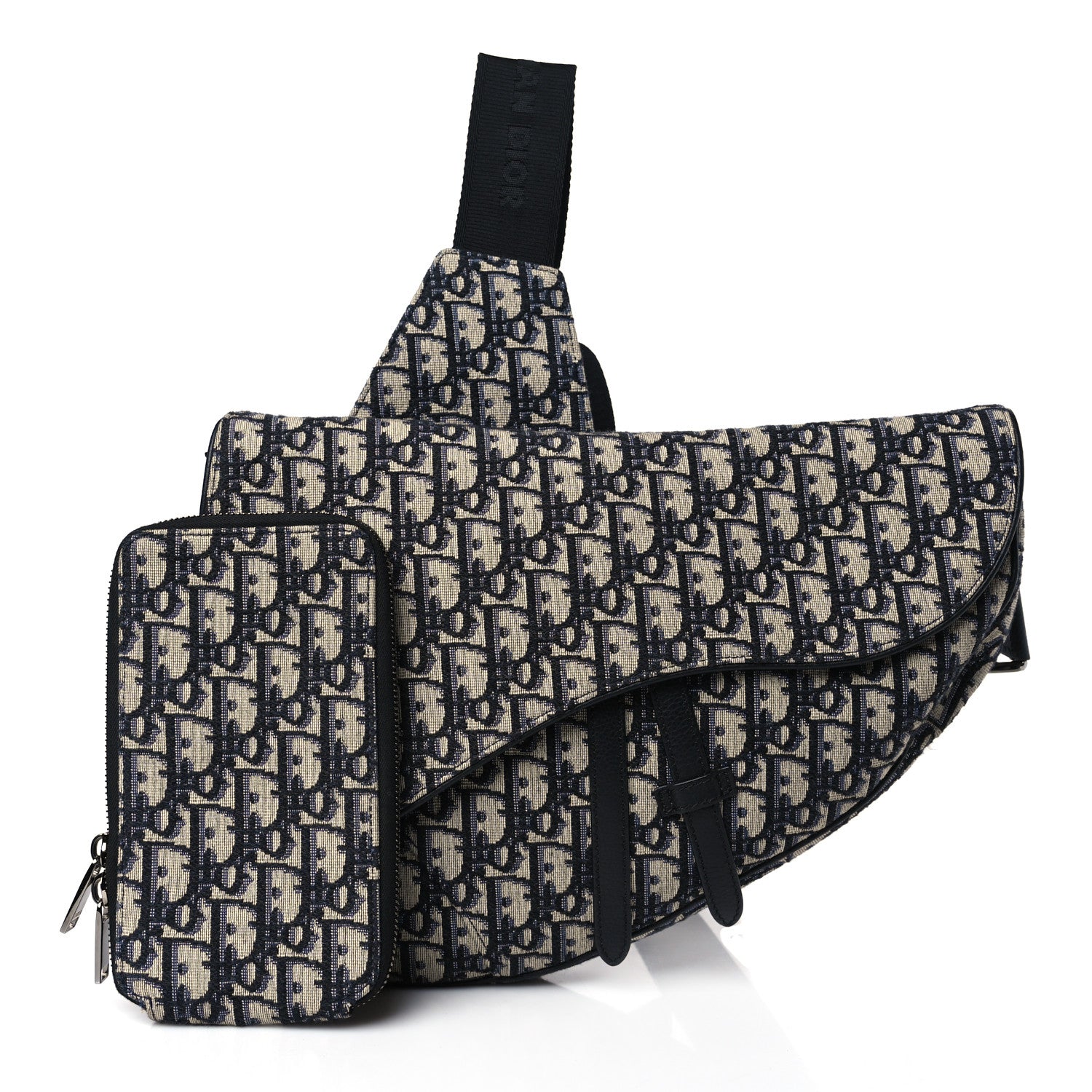 Christian Dior Oblique Mens Saddle Bag Blue 1 of 9