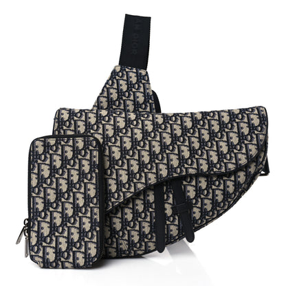 Christian Dior Oblique Mens Saddle Bag Blue 1 of 9
