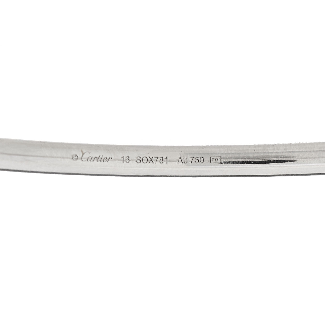 18K White Gold Diamond Etincelle de Cartier Bangle Bracelet 16