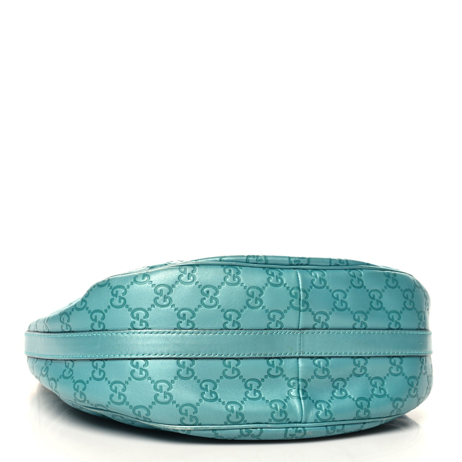 Gucci Metallic Guccissima Medium GG Twins Hobo Teal 4 of 12