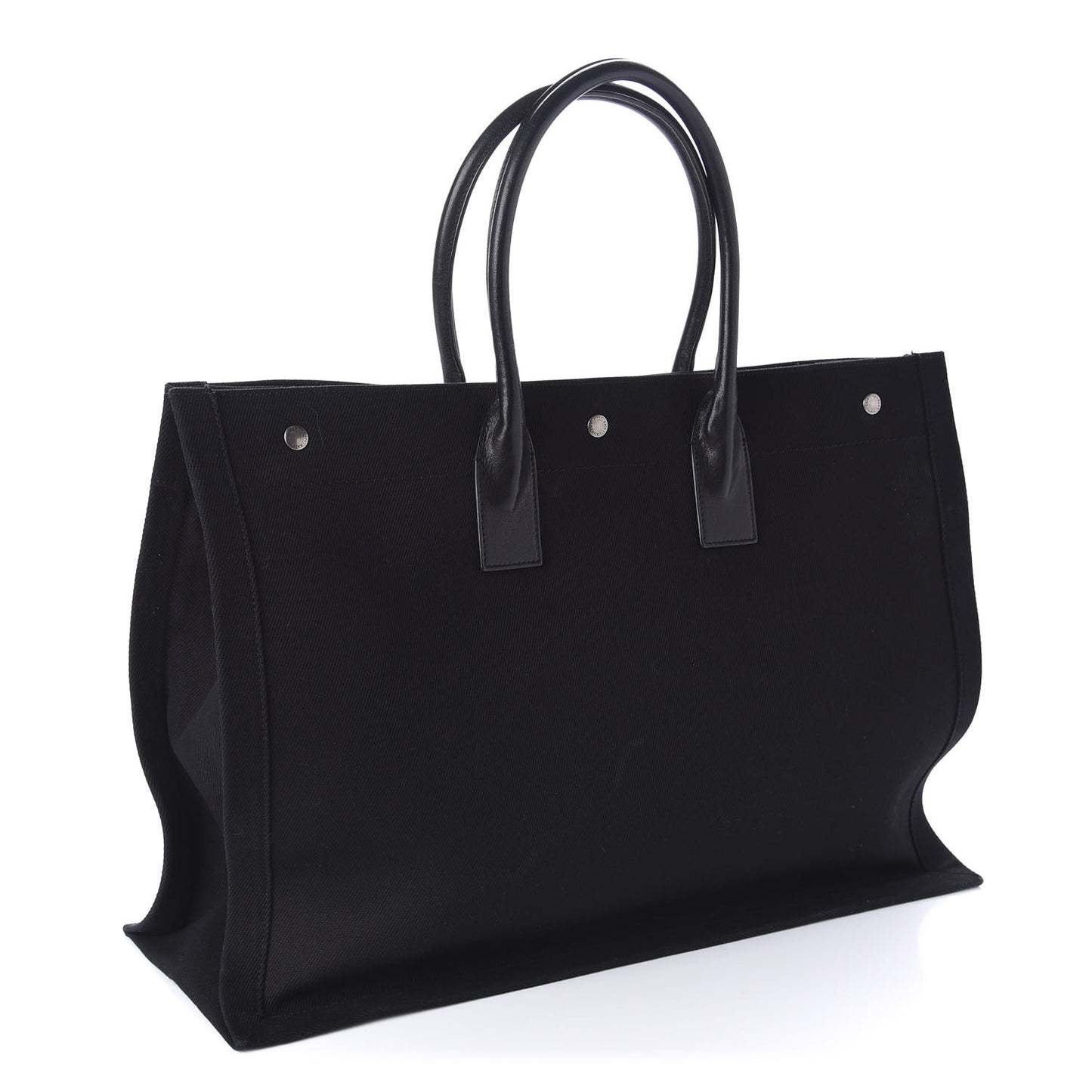 Linen Calfskin Rive Gauche Tote Black