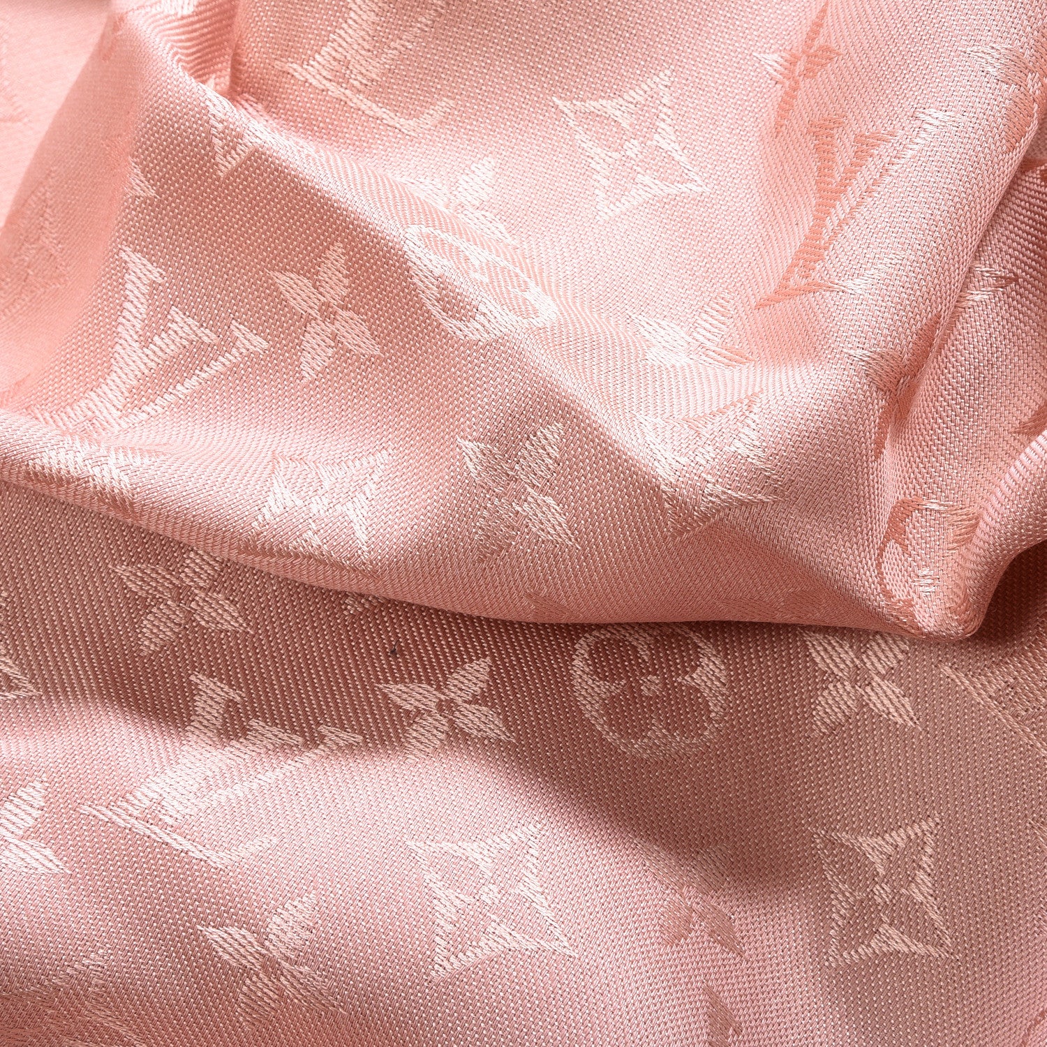 Louis Vuitton Silk Wool Monogram Denim Shawl Rose 3 of 4