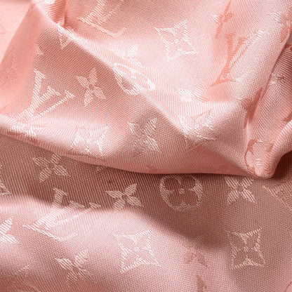 Louis Vuitton Silk Wool Monogram Denim Shawl Rose 3 of 4