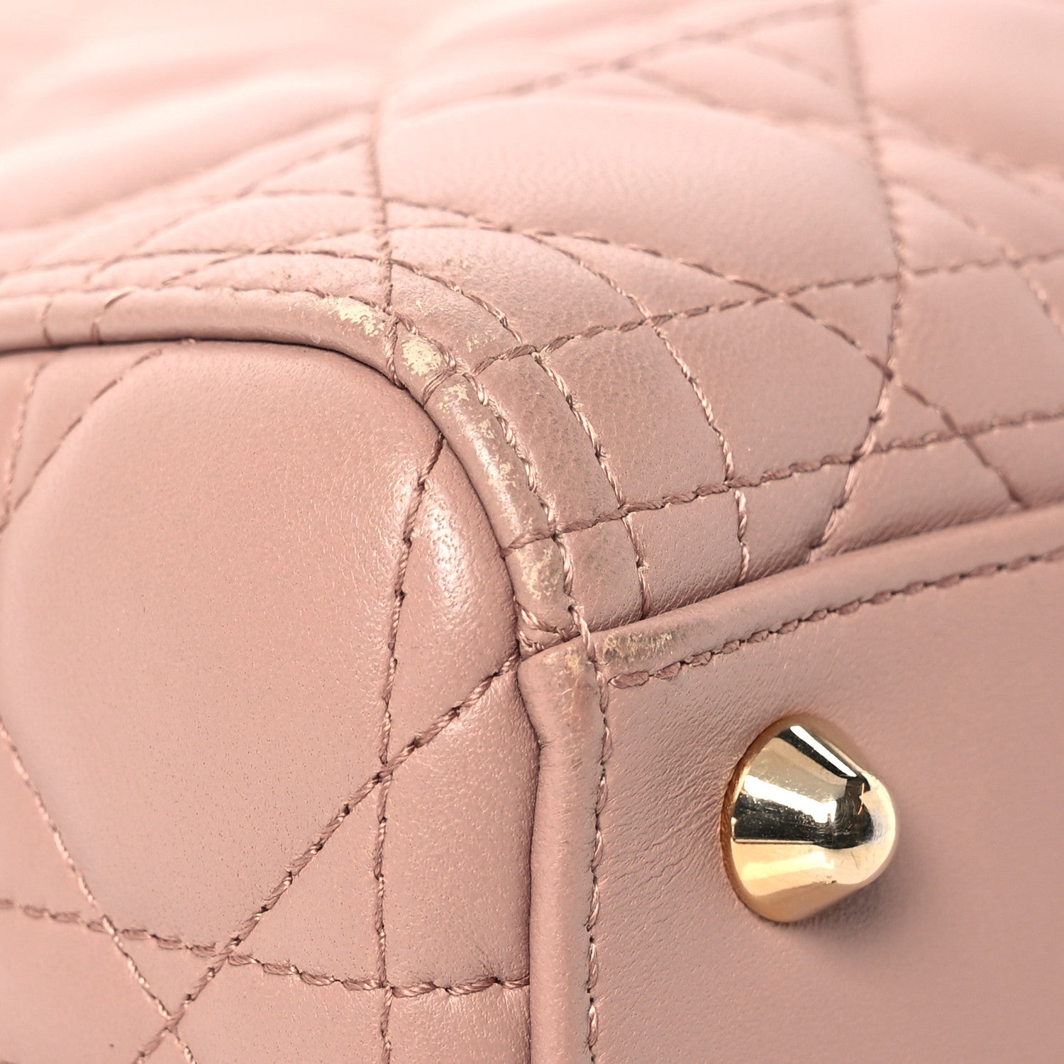 Christian Dior Lambskin Cannage Large Lady Dior Beige 13 of 17