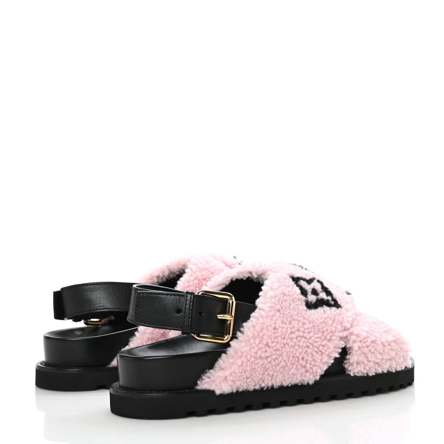 Louis Vuitton Shearling Paseo Sandals 40 Pink 4 of 8