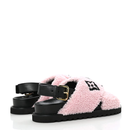 Louis Vuitton Shearling Paseo Sandals 40 Pink 4 of 8