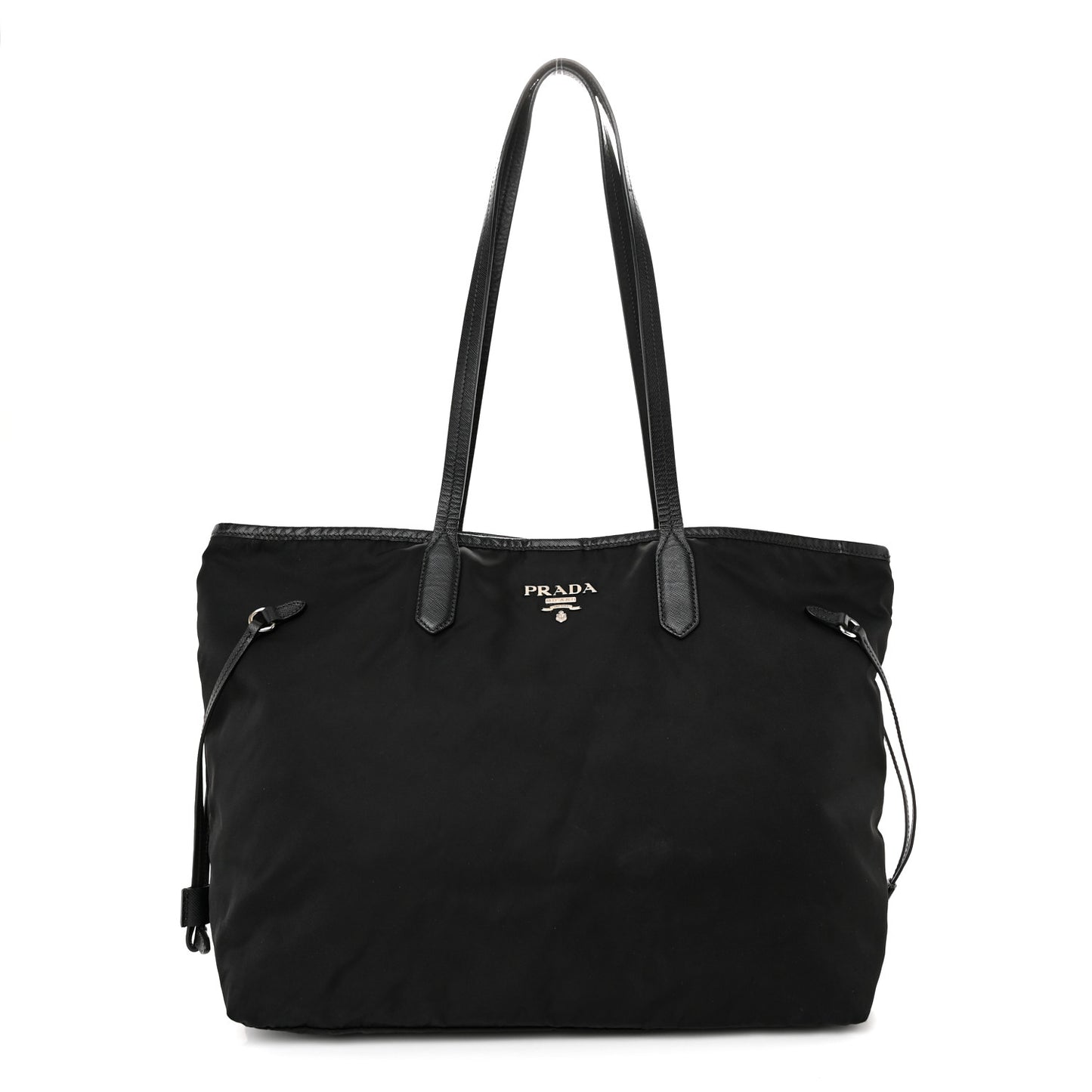 Tessuto Nylon Saffiano Shopping Tote Black