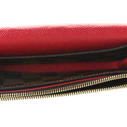 Louis Vuitton Damier Ebene Emilie Wallet Red 5 of 8