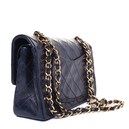Chanel Lambskin Quilted Small Double Flap Navy 3 of 13