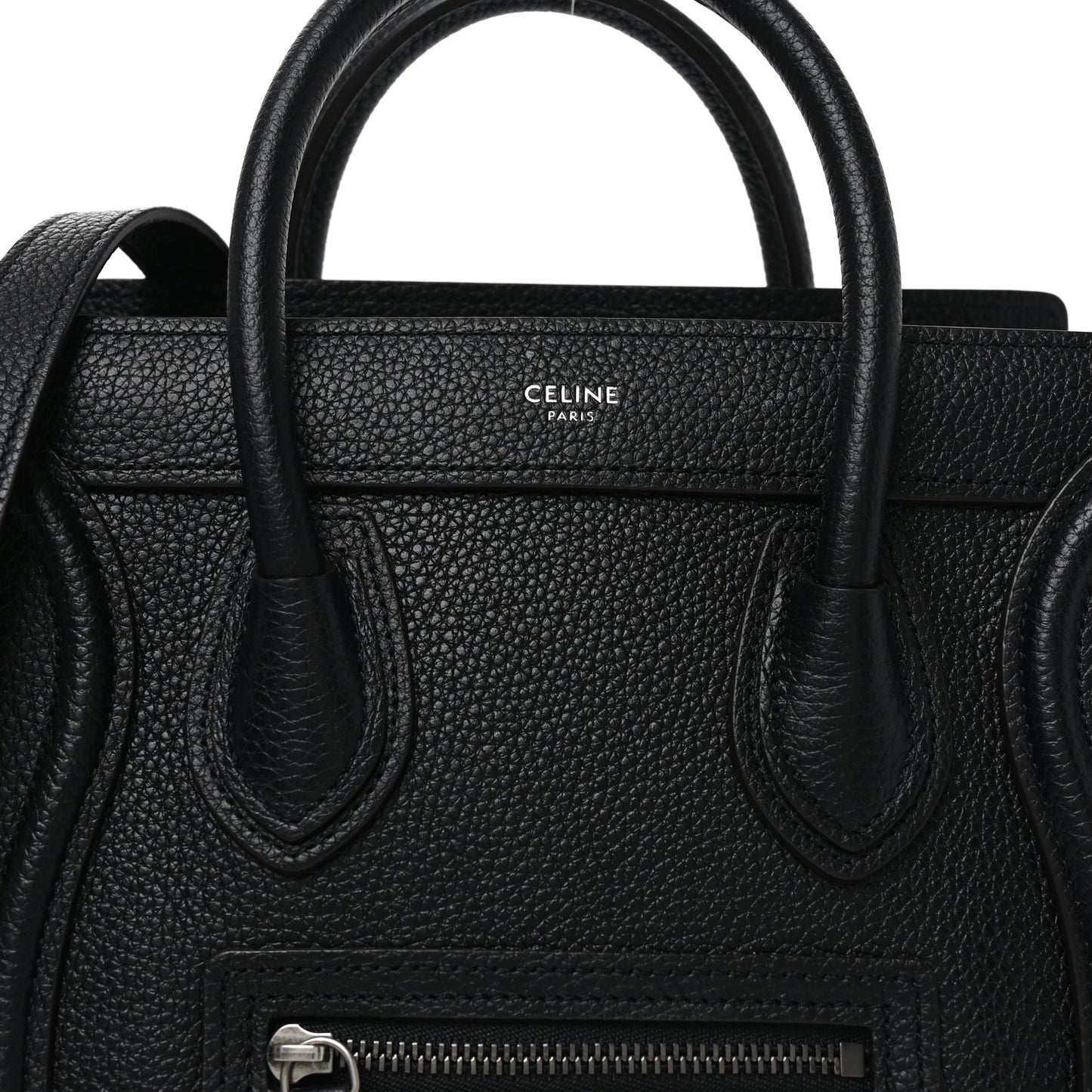 Drummed Calfskin Nano Luggage Black