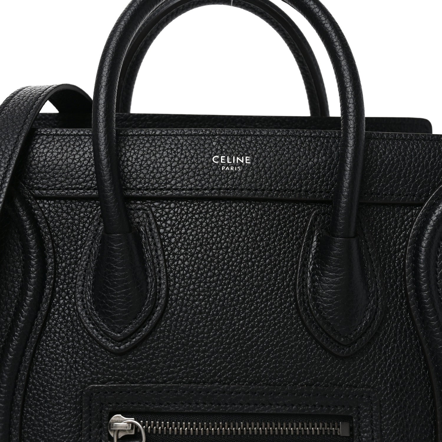 Celine Drummed Calfskin Nano Luggage Black 8 of 10