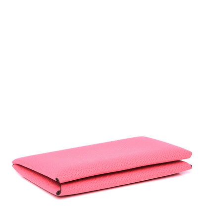 Hermes Epsom Calvi Card Case Rose Azalee 4 of 8