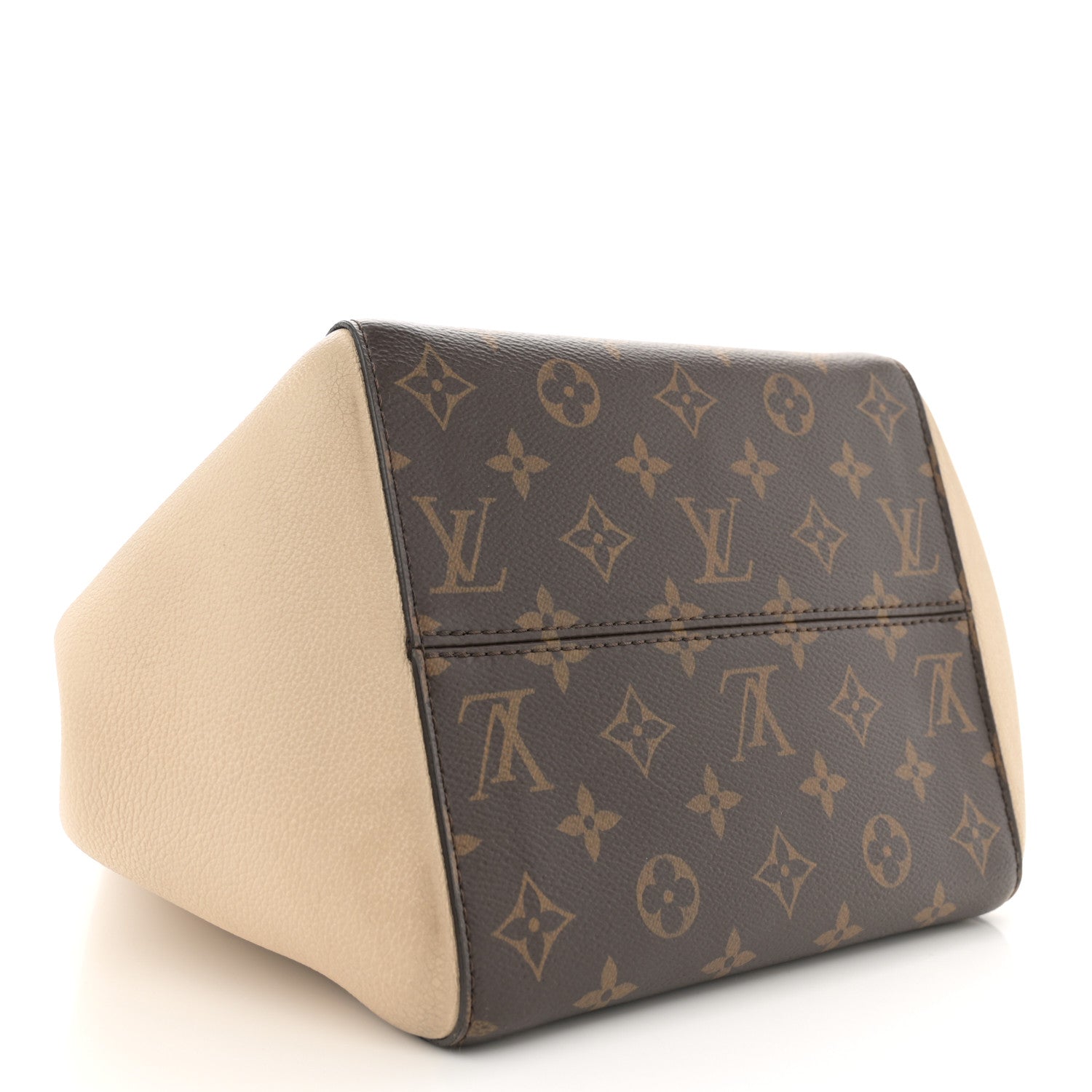 Louis Vuitton Calfskin Monogram Fold Tote PM Cerise Cream Black 4 of 10