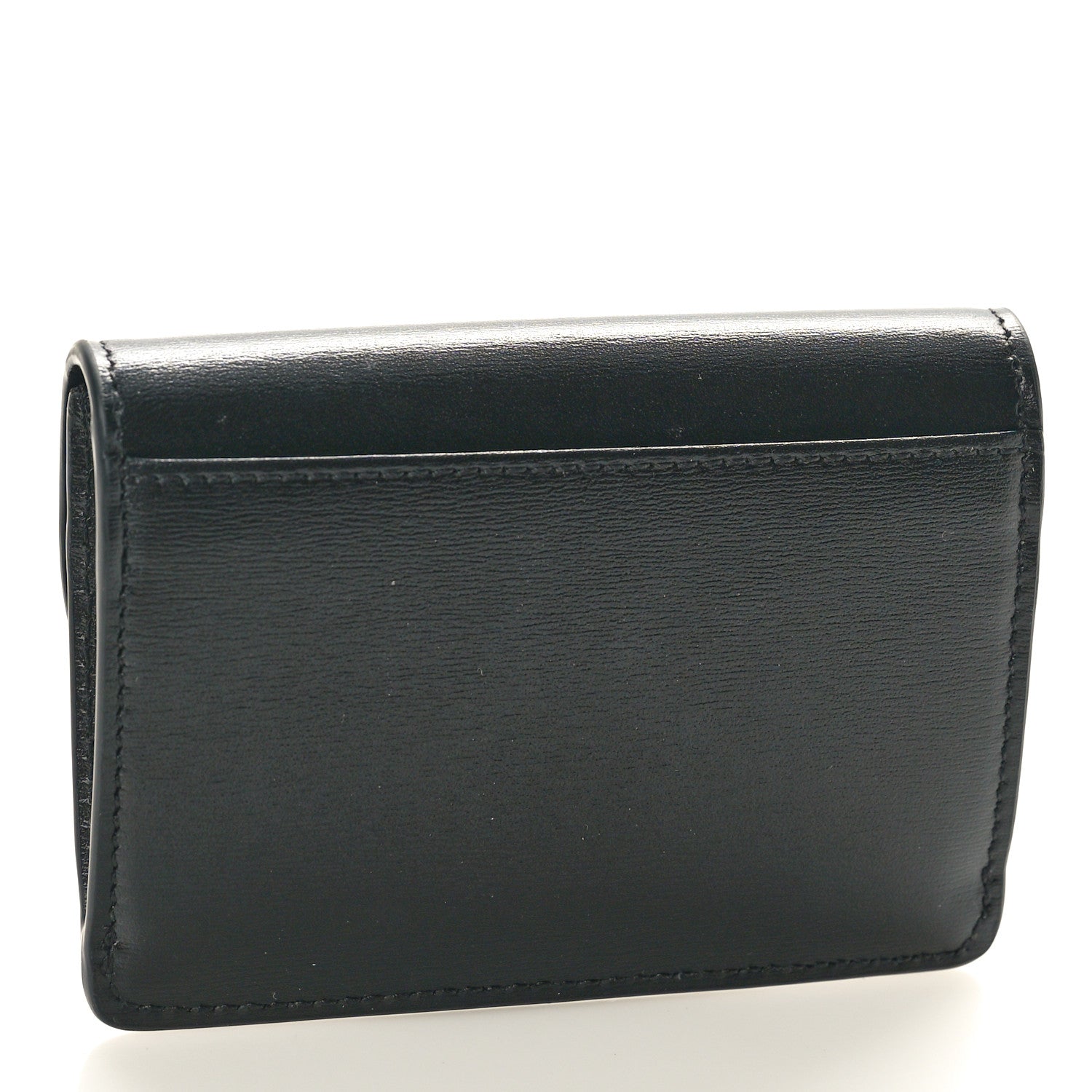Celine Shiny Smooth Calfskin Triomphe Card Holder Black 3 of 9