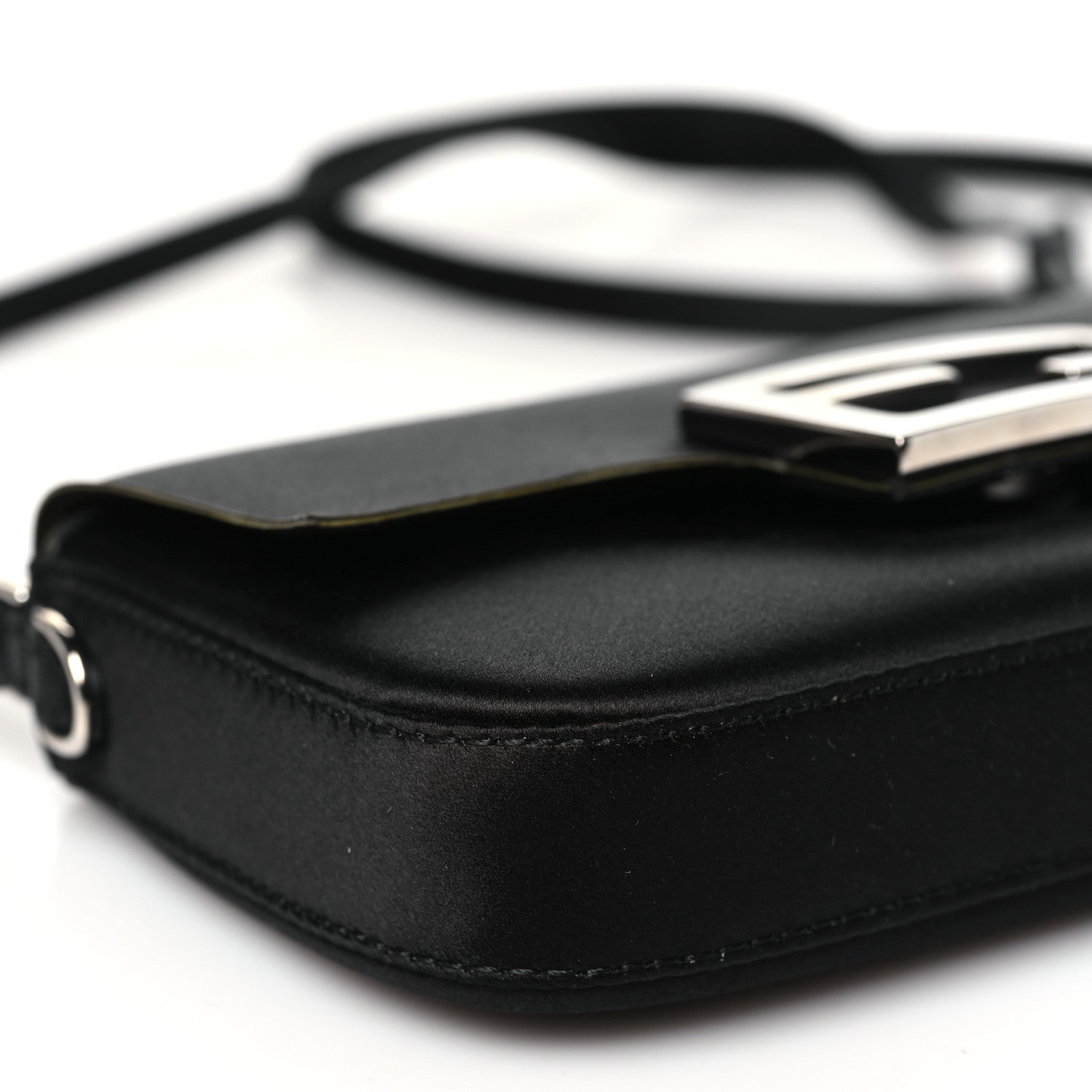 Fendi Silk Satin Phone Baguette Black 9 of 10