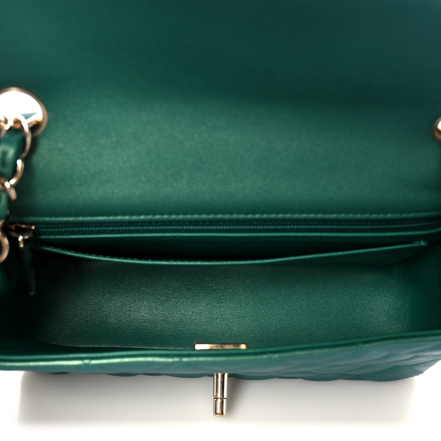Chanel Iridescent Lambskin Quilted Mini Rectangular Flap Green 5 of 11