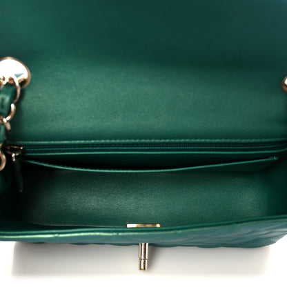 Chanel Iridescent Lambskin Quilted Mini Rectangular Flap Green 5 of 11