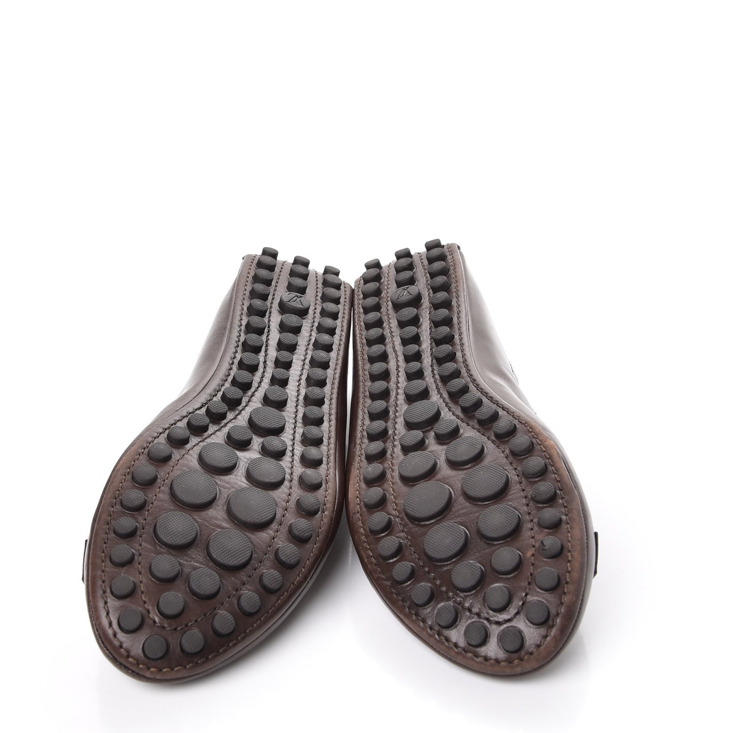 Calfskin Oxford Ballerina Flats 39.5 Brown