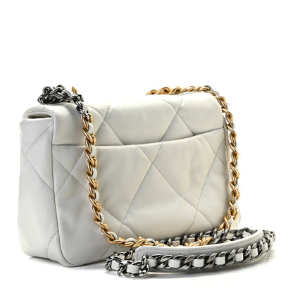 Chanel Goatskin Quilted Medium Chanel 19 Flap White 2 of 9