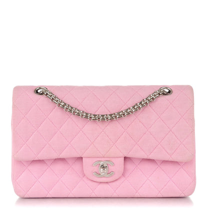 Chanel Jersey Quilted Medium Double Flap Pink 1 of 12
