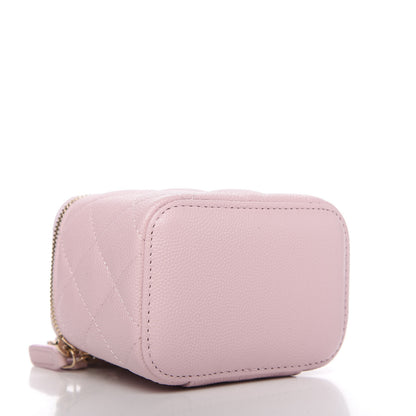 Chanel Caviar Quilted Mini Vanity Case With Chain Light Pink 4 of 10
