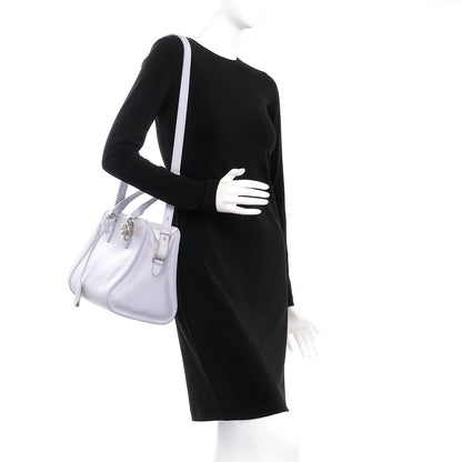 Alexander McQueen ALEXANDER MCQUEEN Pebbled Calfskin Small Skull Padlock Zip Around Tote Lavender 2 of 7