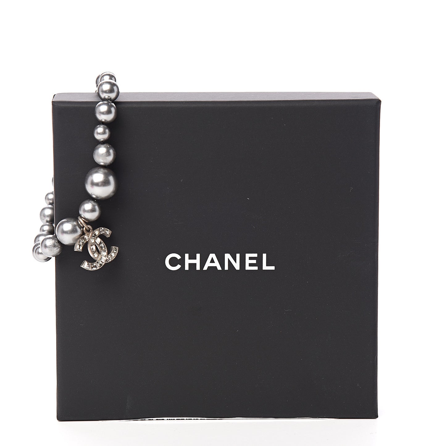 Crystal Pearl CC Bracelet Grey Silver