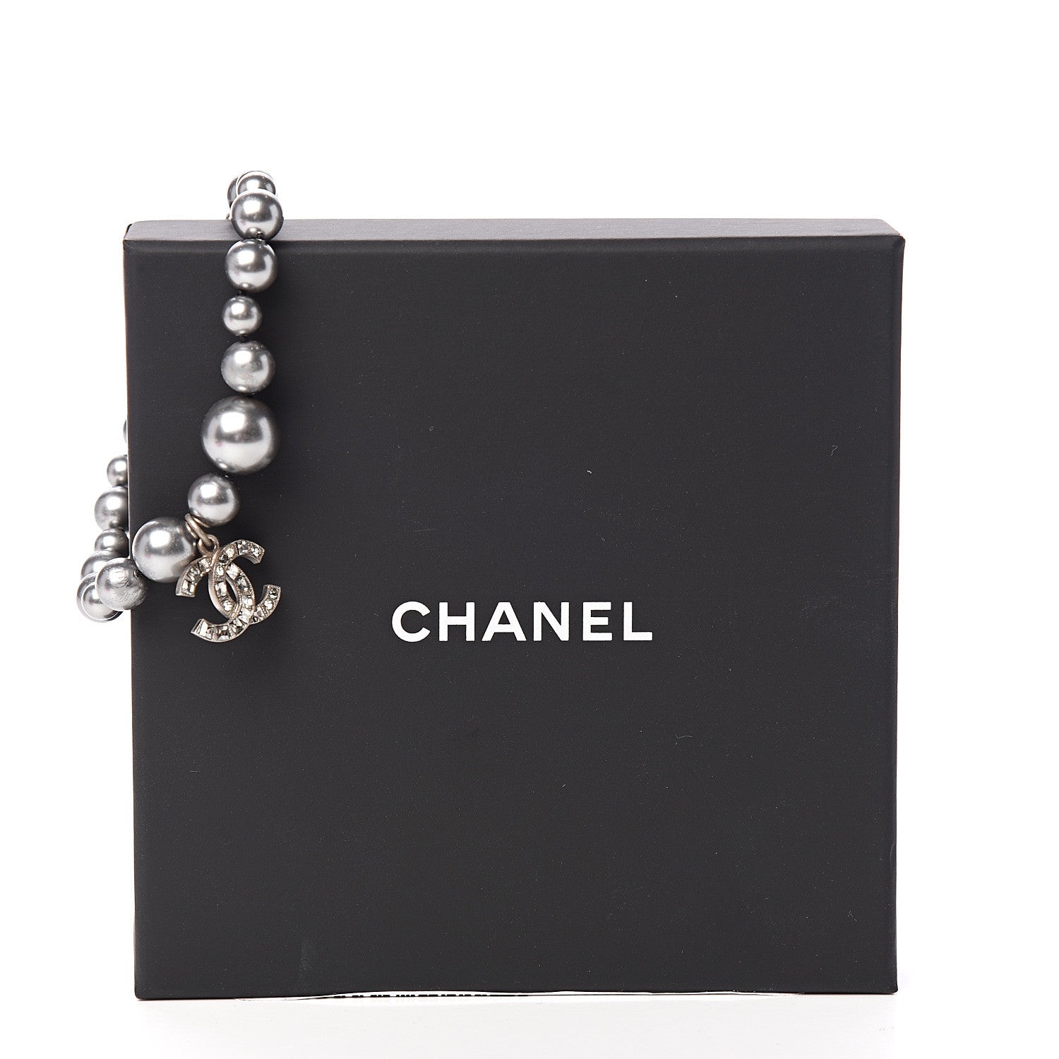 Chanel Crystal Pearl CC Bracelet Grey Silver 4 of 4