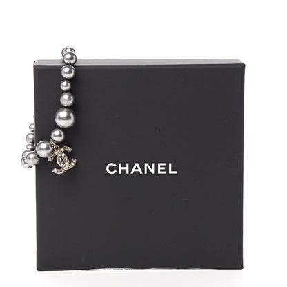 Chanel Crystal Pearl CC Bracelet Grey Silver 4 of 4