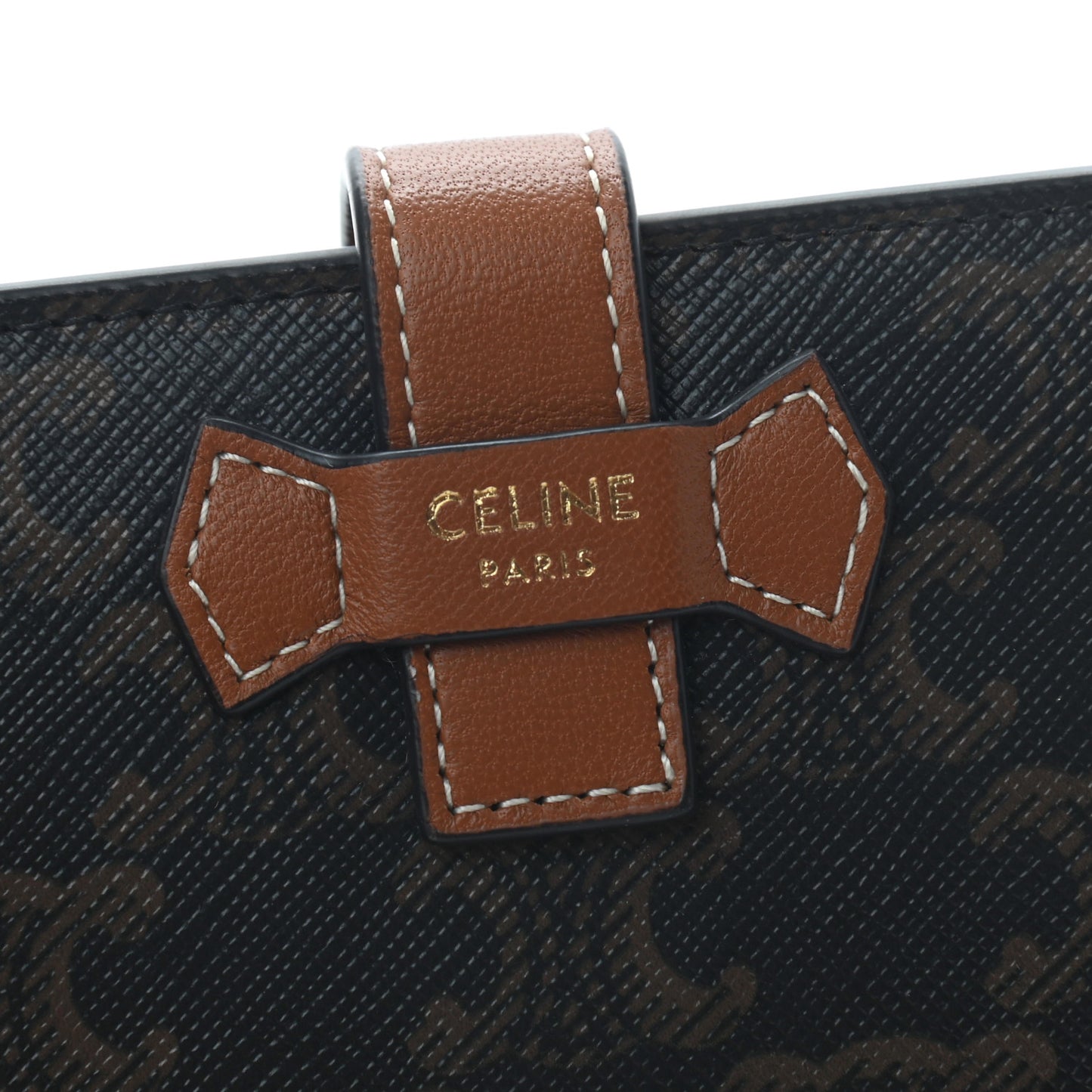 Canvas Triomphe Medium Strap Wallet Tan