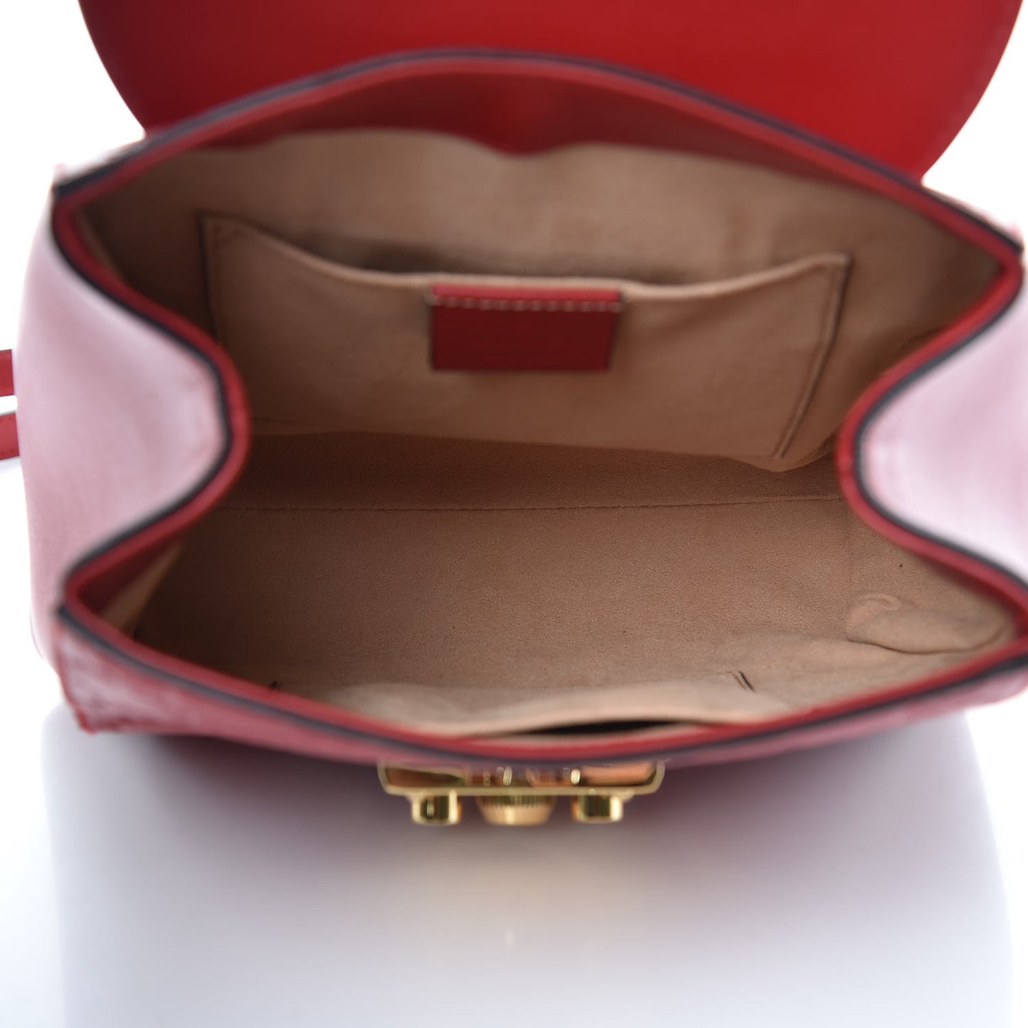 Guccissima Signature Padlock Backpack Hibiscus Red