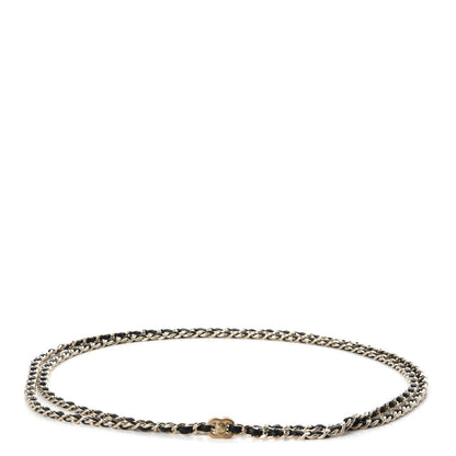 Chanel Lambskin CC Turn Lock Chain Belt Black Gold 1 of 8