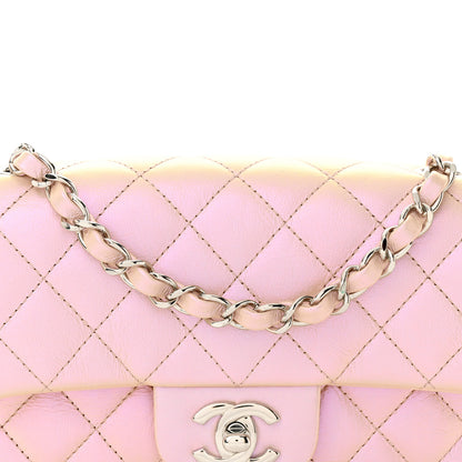 Chanel Iridescent Calfskin Quilted Mini Rectangular Flap Pink 8 of 10
