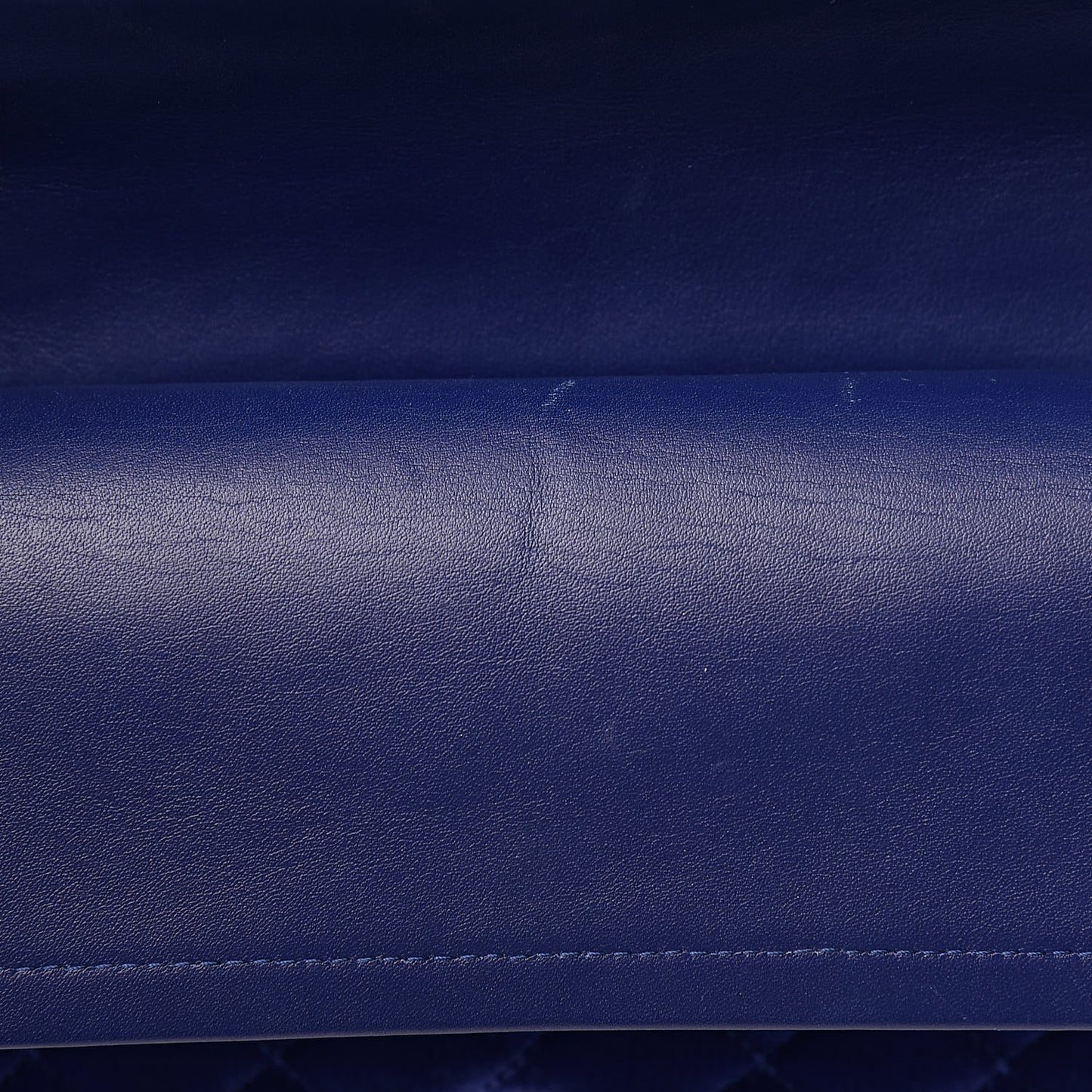 Velvet Quilted Medium Double Flap Navy Blue