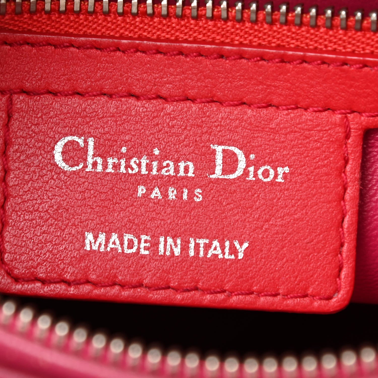 Christian Dior Lambskin Cannage Medium Bi-Color Lady Dior Orange Fuchsia 6 of 16