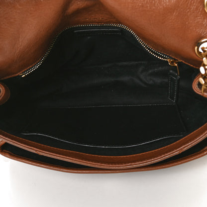Saint Laurent Crinkled Calfskin Matelasse Monogram Medium Niki Chain Satchel Caramel 4 of 11