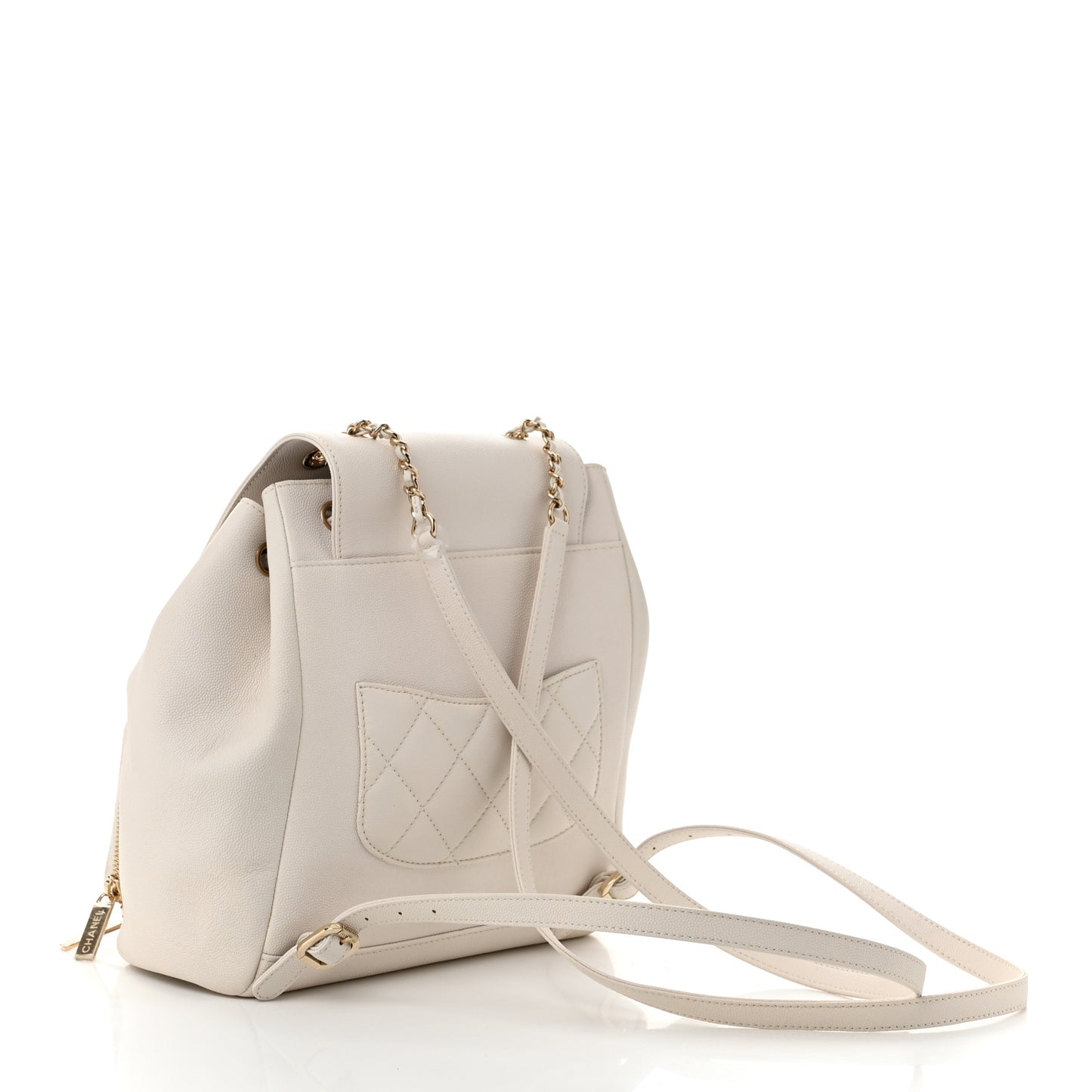 Caviar Quilted Business Affinity Backpack White