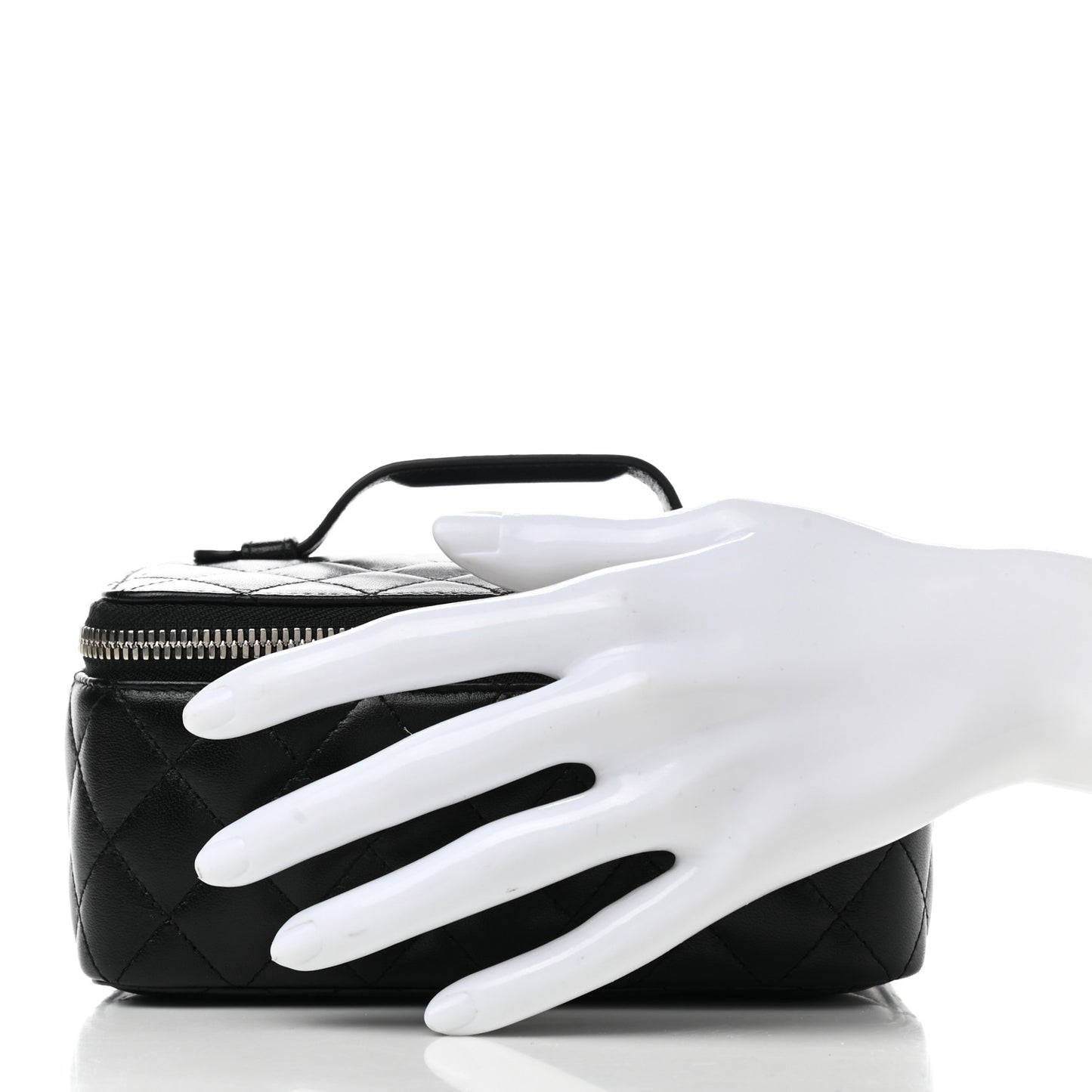 Lambskin Quilted Jewelry Case Black