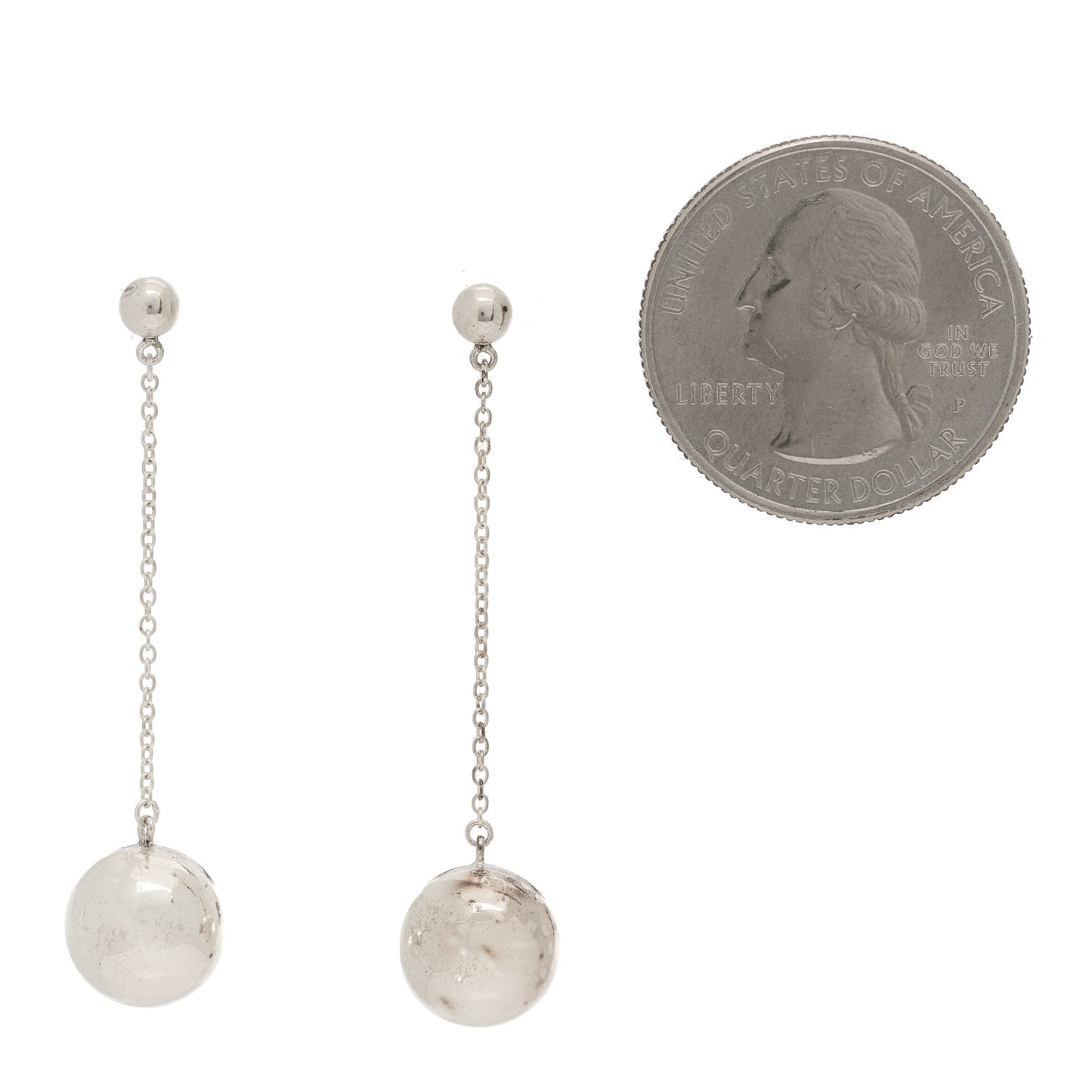 Sterling Silver 10mm HardWear Ball Drop Earrings