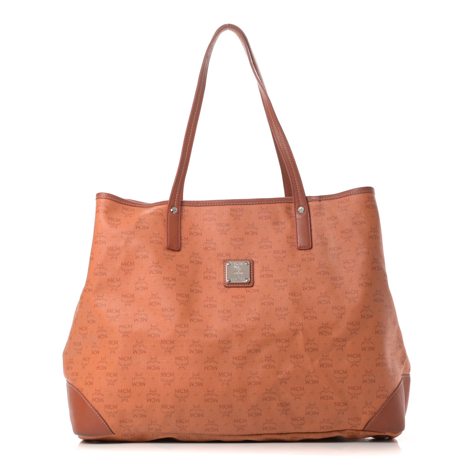 MCM Coated Canvas Shopper Tote Orange 1 of 14
